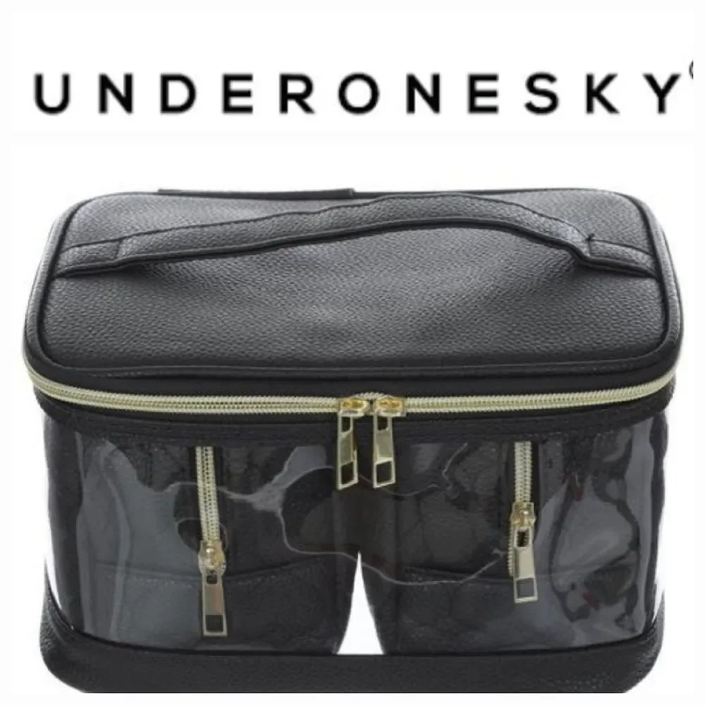Underonesky 3PC Quilted Heart &‎ Pebbled Traincase Set